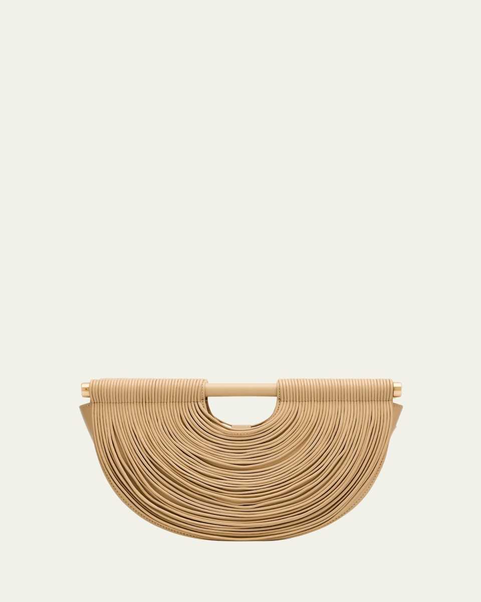Lou Draped Leather Clutch Bag